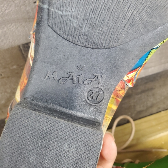 Princess Of TMA Maia Green Abstract Pointed Toe Leather Oxford Women's - Picture 12 of 16